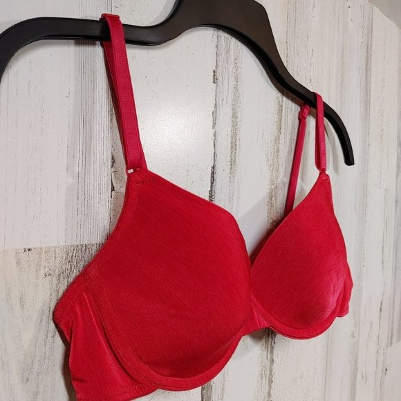 36B Vanity Fair Bra Red Underwire Lined Style 75-208 - Picture 3 of 9